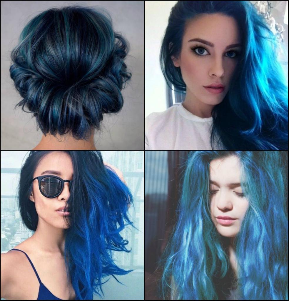 Окрашивание волос контуринг синий